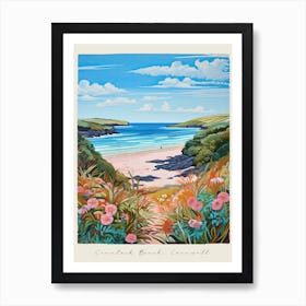 Poster Of Crantock Beach, Cornwall, Matisse And Rousseau Style 2 Art Print