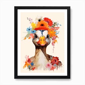 Bird With A Flower Crown Duck 4 Art Print