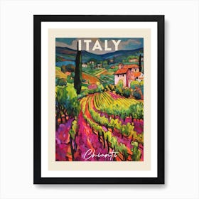 Chianti Italy 2 Fauvist Painting  Travel Poster Art Print