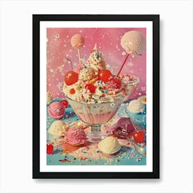 Kitsch Trifle Jelly Retro Collage 2 Art Print