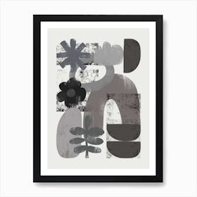 Nature Abstract Cut Out In Black And White Art Print