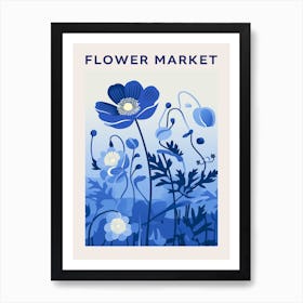 Blue Flower Market Poster 1 Art Print