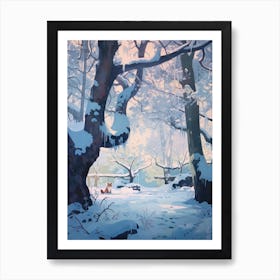 Winter Fox 2 Illustration Art Print