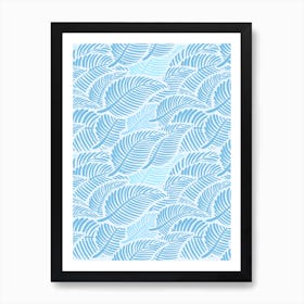 Blue Leaves Art Print