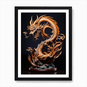 Chinese Dragon Elements 3d 4 Art Print