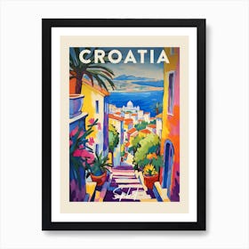 Split Croatia 3 Fauvist Painting Travel Poster Art Print