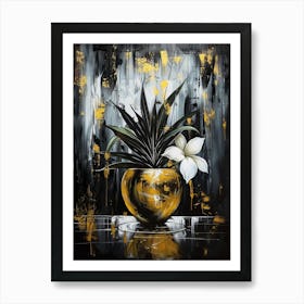 Gold And White 1 Art Print