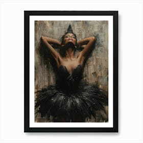 Black Feathered Dancer Art Print