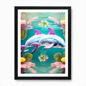 Dolphins In The Water Oceanlife Art Print