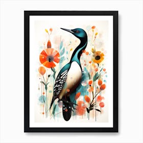 Bird Painting Collage Common Loon 1 Poster