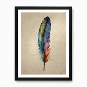 Watercolor Feather Painting Art Print