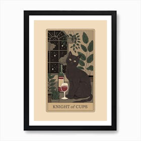 Knight Of Cups   Cats Tarot Art Print