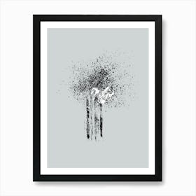 Splatters With Blue Background Art Print