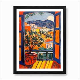 Window Athens Greece In The Style Of Matisse 2 Art Print