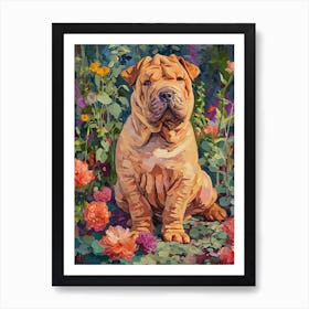 Chinese Shar Pei Acrylic Painting 6 Art Print