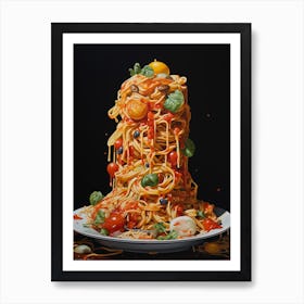 Pasta Colorful Painting Kitchen Restaurant Poster Art Print