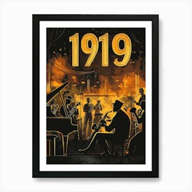 Aihrgdesign A Retro Poster Of A Lively 1919 Jazz Club Featuri F794803e 6814 4cb9 A4fe 8dc2af6178c1 1 Art Print