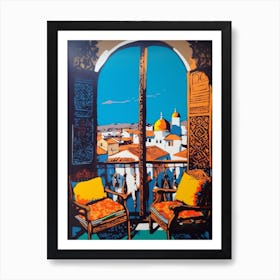 A Window View Of Marrakech In The Style Of Pop Art 3 Art Print