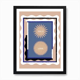 Solis Luna Brown & Blue Art Print