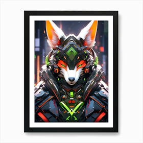 Futuristic Fox 3 Art Print