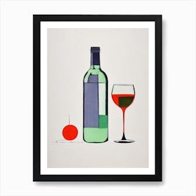 Emerald Rain Picasso Line Drawing Cocktail Poster Art Print