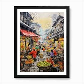 Japanese Street Markets 2 Art Print