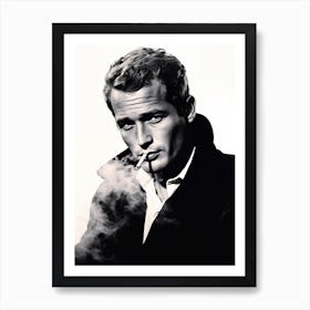 Black And White Photograph Paul Newman 1 Art Print