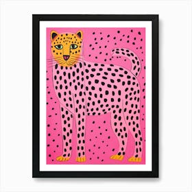 Pink Polka Dot Cheetah 2 Art Print