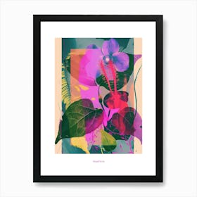 Impatiens 3 Neon Flower Collage Poster Art Print