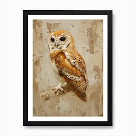 Burmese Fish Owl Painting 3 Art Print