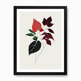 Western Poison Ivy Minimal Line Drawing 3 Art Print