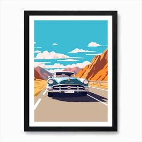 A Buick Regal In The Andean Crossing Patagonia Illustration 1 Art Print