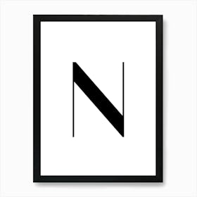 Letter N.Classy expressive letter. Art Print