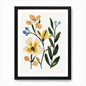 Painted Florals Freesia 1 Art Print
