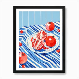 Pomegranate Fruit Summer Illustration 1 Art Print