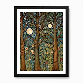 William Morris Moonlight In The Woods 75 Art Print