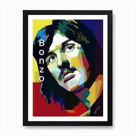 John Bonham Led Zeppelin Music Pop Art WPAP Art Print