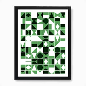 Green Abstract Geometric Pattern Art Print