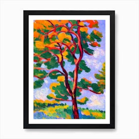 Lodgepole Pine tree Abstract Block Colour Art Print