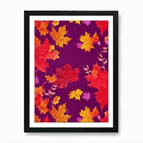 Abstract Autumnal Wallpaper Featuring A Vivid Top View Of An Oak And A Maple Tree Their Branches Ab (3) Art Print