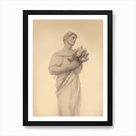 Vintage Greek Statue Study Art Print