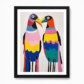 Colourful Kids Animal Art Crow 1 Art Print