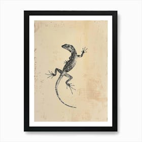 Minimalist Lizard Block Print 6 Art Print