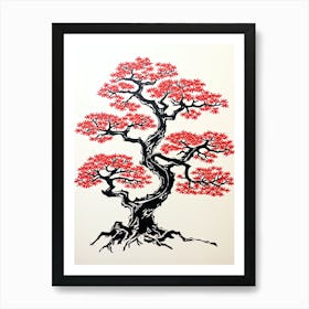Bonsai Tree 3 Old Poster Art Print