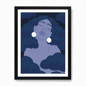 Head In The Clouds Night Art Print