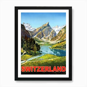 Beautiful Nature Of Switzerland, Vintage Photo Poster Art Print