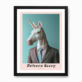 Toy Pastel Unicorn In A Suit 3 Poster Art Print