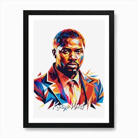 Kanye West 03 Portrait Music Icon Style WPAP Pop Art Art Print