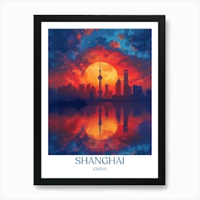 Shanghai China Travel Poster Art Print