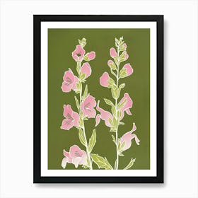 Pink & Green Aconitum 2 Art Print